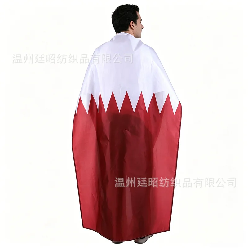 (TIKI FLAG) 90x150cm Qatar shawl flag Polyester Qatar Shoulder FLAG Indoor Outdoor  Super Poly football 3x5 Feet Katar Flags