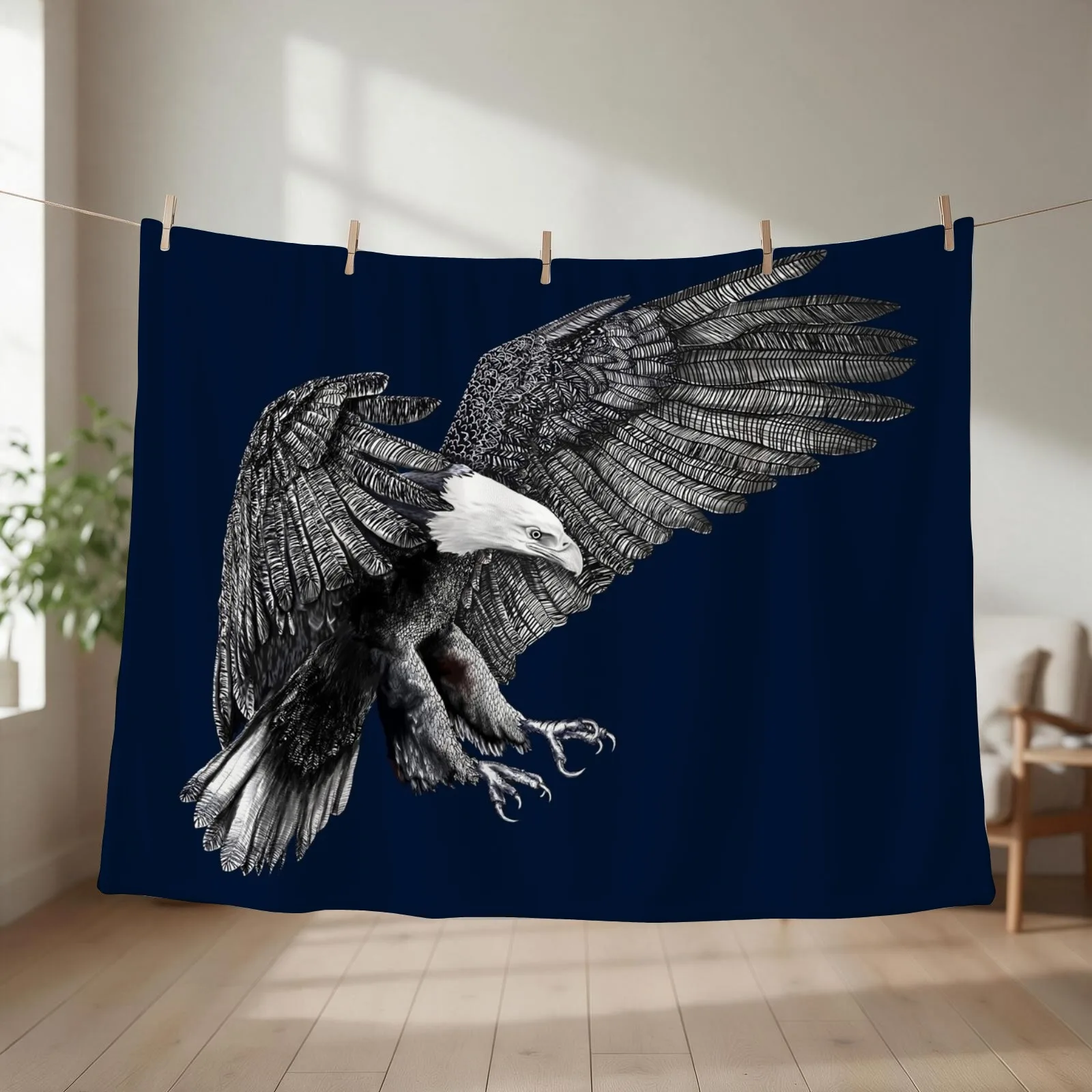BALD EAGLE - black and white sea eagle shirt Throw Blanket Shaggy manga Tourist christmas gifts Blankets