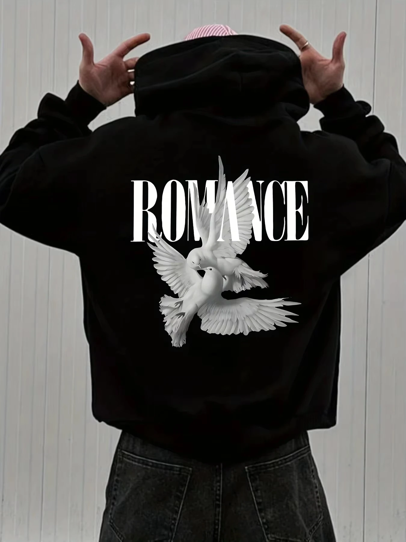 Unisex Autumn Winter Pigeon Graphic Print Hoodie Oversized Pullover Romantic Street Casual Sweatshirt, Multiple Colors Available