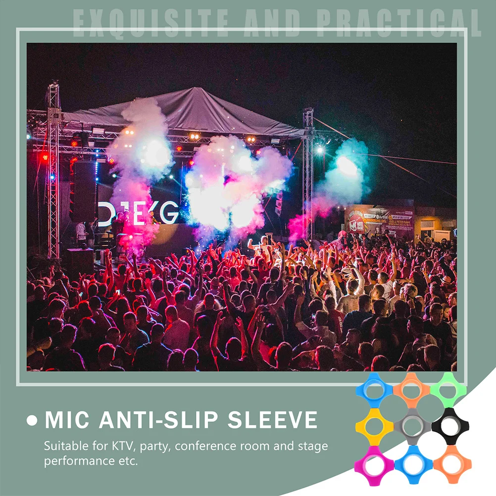 20 szt. Silikonowych pierścieni antypoślizgowych do mikrofonów bezprzewodowych, zapewniających ochronę podczas występów na żywo, DJ-ingu, karaoke i innych wydarzeń.