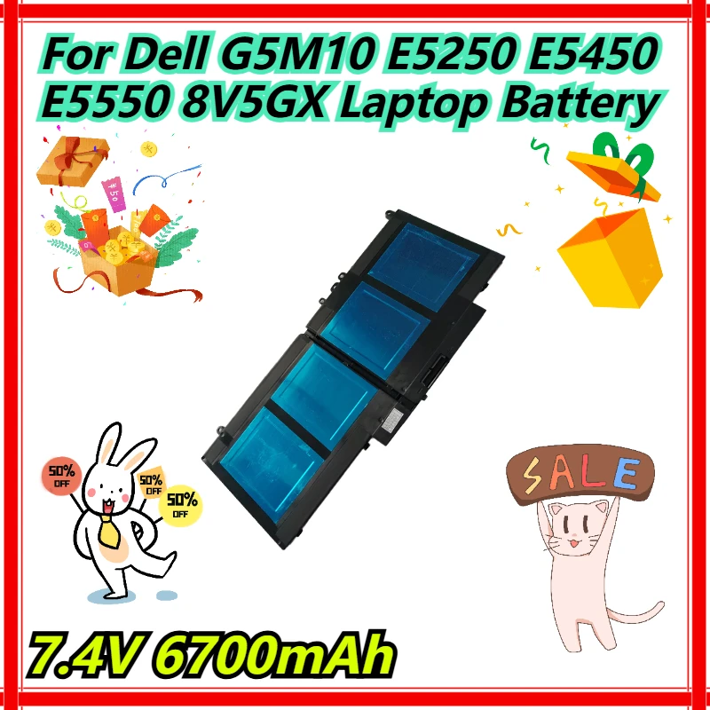 

7.4V 6700mAh For Dell G5M10 E5250 E5450 E5550 8V5GX Laptop Battery