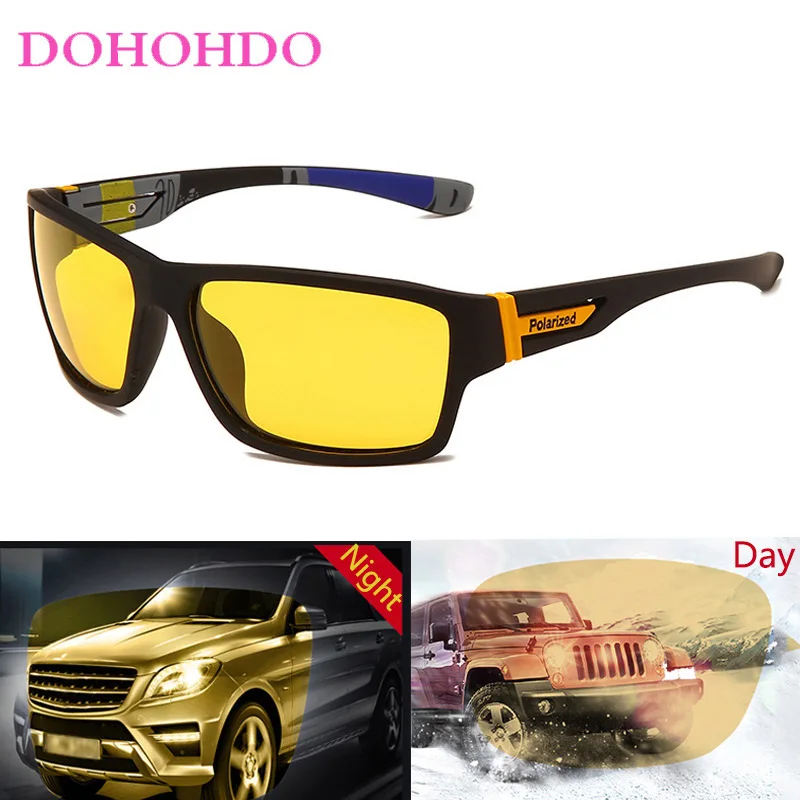 

DOHOHDO Anti-Glare Night Vision Goggles Men Women Polarized Yellow Lens Sunglasses Night Driving Glasses UV400 Oculos Hombre