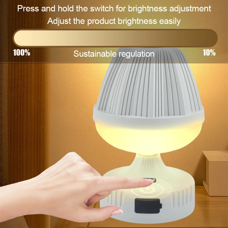 Rechargeable Table Lamp With Adjustable Height Portable Wireless Touch Desktop Night Light For Bedroom Desk Study Reading Lamp