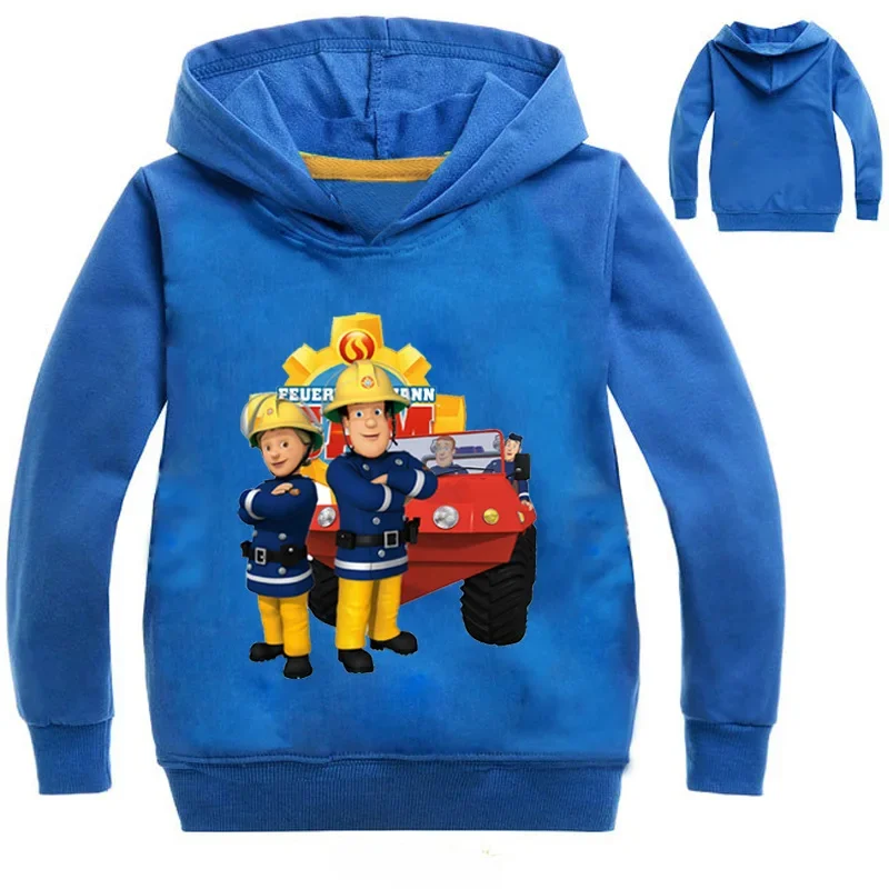 2-16Y Baby Firefighter Fireman Sam Hoodie Kids Fashion Hoodies and Sweatshirts Toddler Boys Brandweerman Sam Clothes Girl Blouse