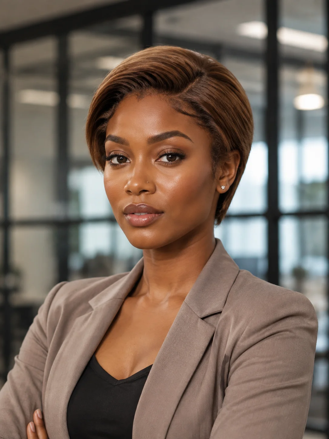 TIMOPOL 13x1 Transparent Lace Front Short Bob Wig 6 Inch Side Part Light Auburn Brown Virgin Human Hair Pixie Cut Wig Adjustable Cap With Combs Daily Wigs