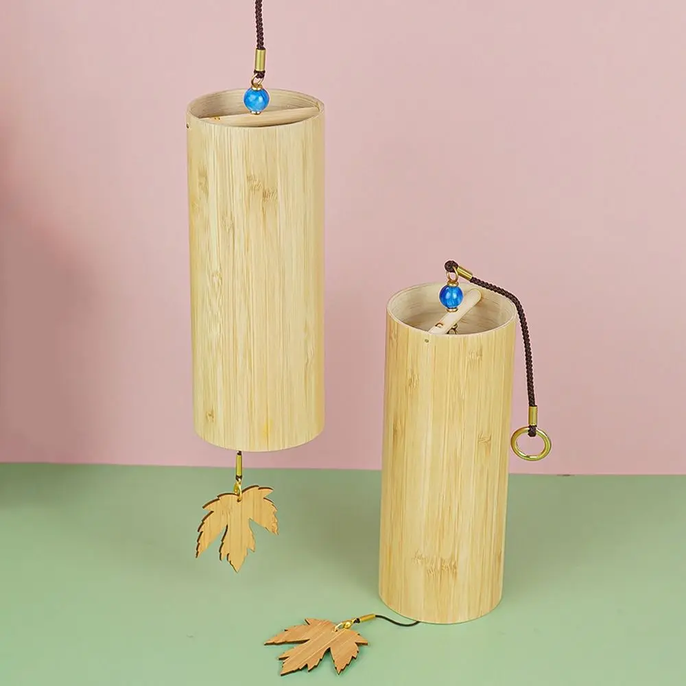 Unique Natural Sound Bamboo Wind Chimes Maple Leaf Figure Wind Blows Wind Bell Four Seasons Wind Chimes Garden Decor
