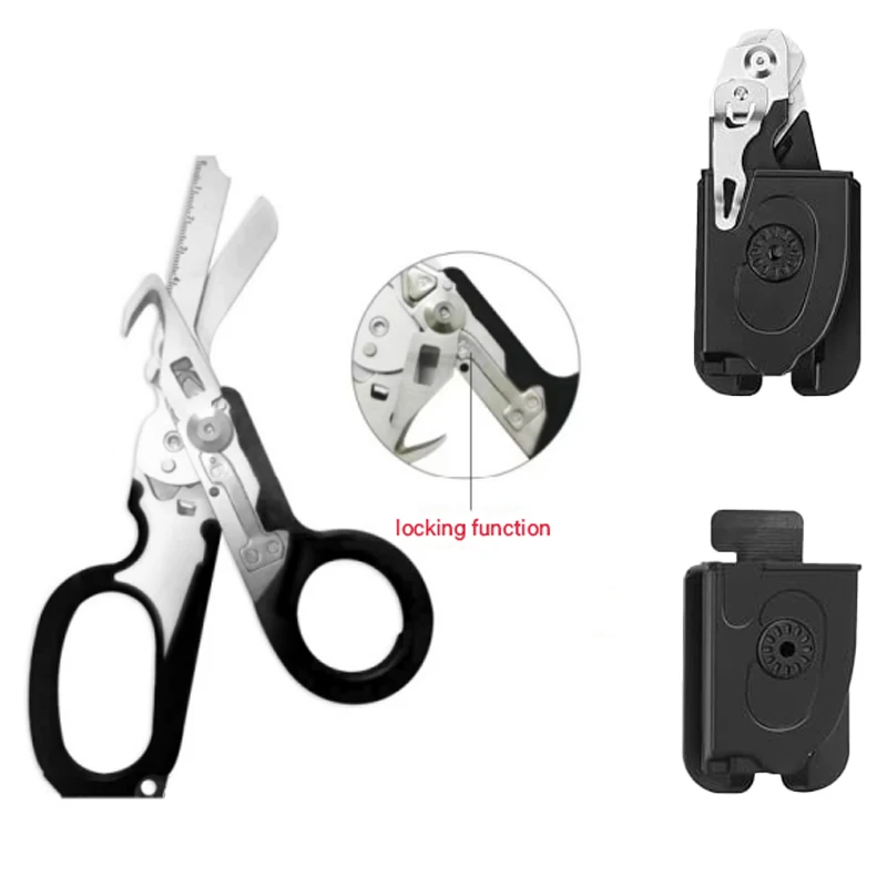 Emergency Response Scissors Outdoor Camping Rescue Scissors Portable Multifunctional Foldable Tactical Trauma Scissors Tool