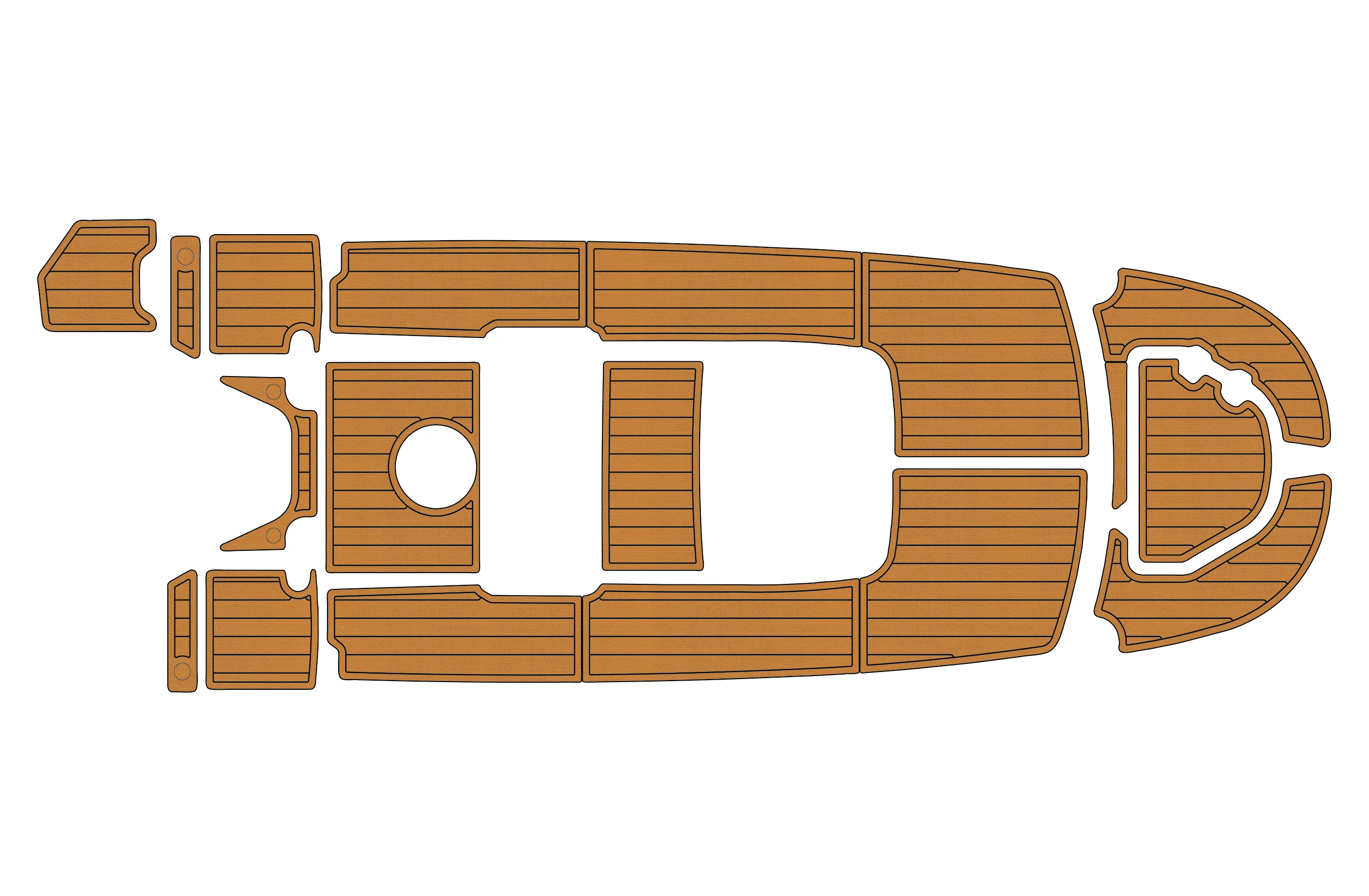 

2012-2022 Boston Whaler 170 Dauntless 1/4"6mm Faux Teak Deck Surfing Boat Fishing Boat Motorcycle Non-Slip mat Marine Floor