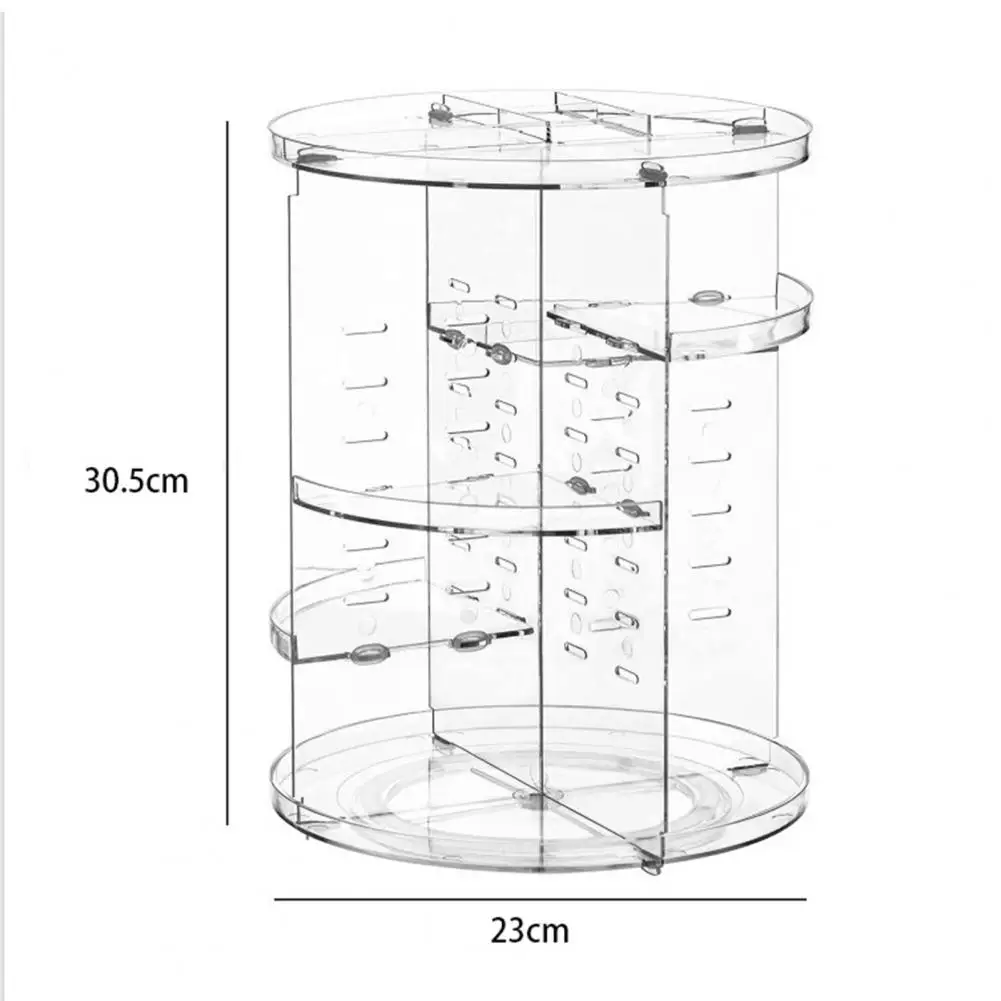 Storage Box for Cosmetic Organizer with 70% Space Saving Large-capacity Makeup Organizer with 360 Rotating Design for Vanity