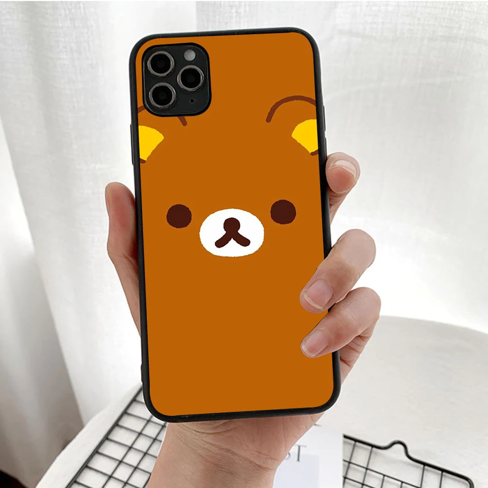 SM-62 Rilakuma Silicone TPU Case for iPhone 11 12 13 14 Plus Pro Max XR Cover Soft