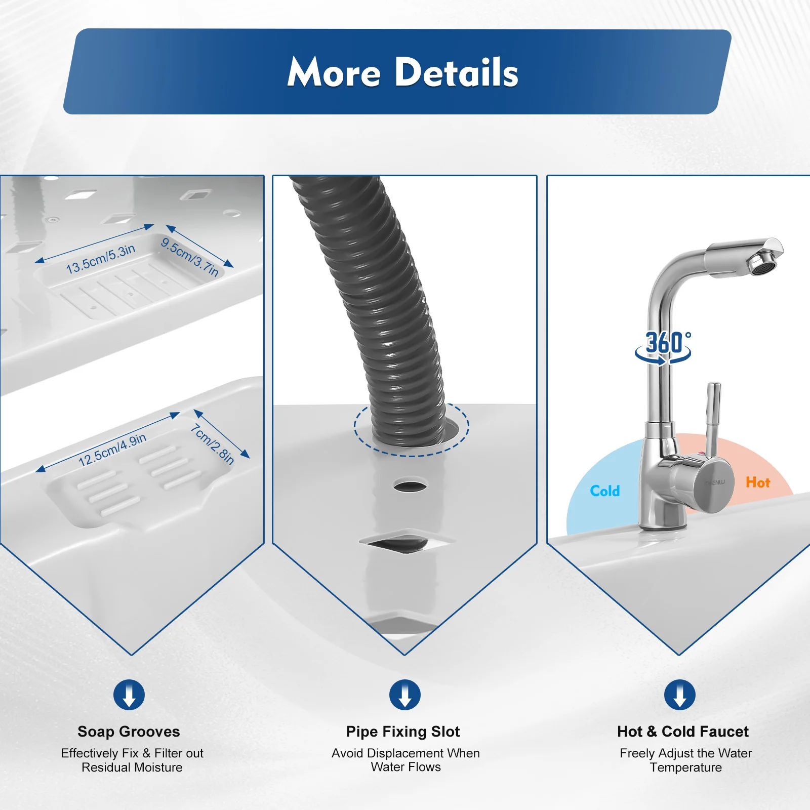 Multifunctional Laundry Sink: Durable PP Material, Easy Installation, Complete Accessories, Classic Gray Design
