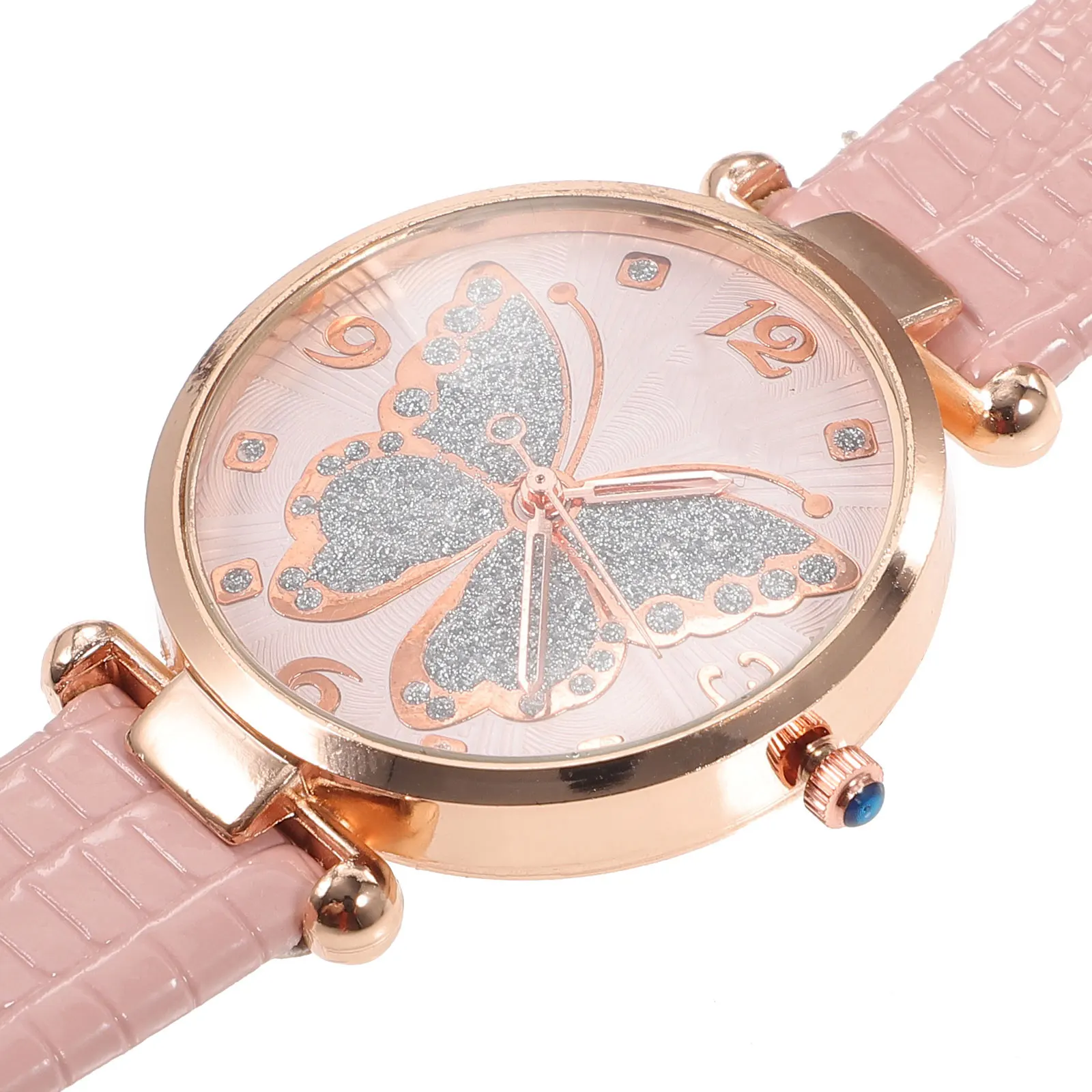 Glitter Butterfly Watch Analog Watches for Women Ladies Decorations Female Alloy Thin Miss