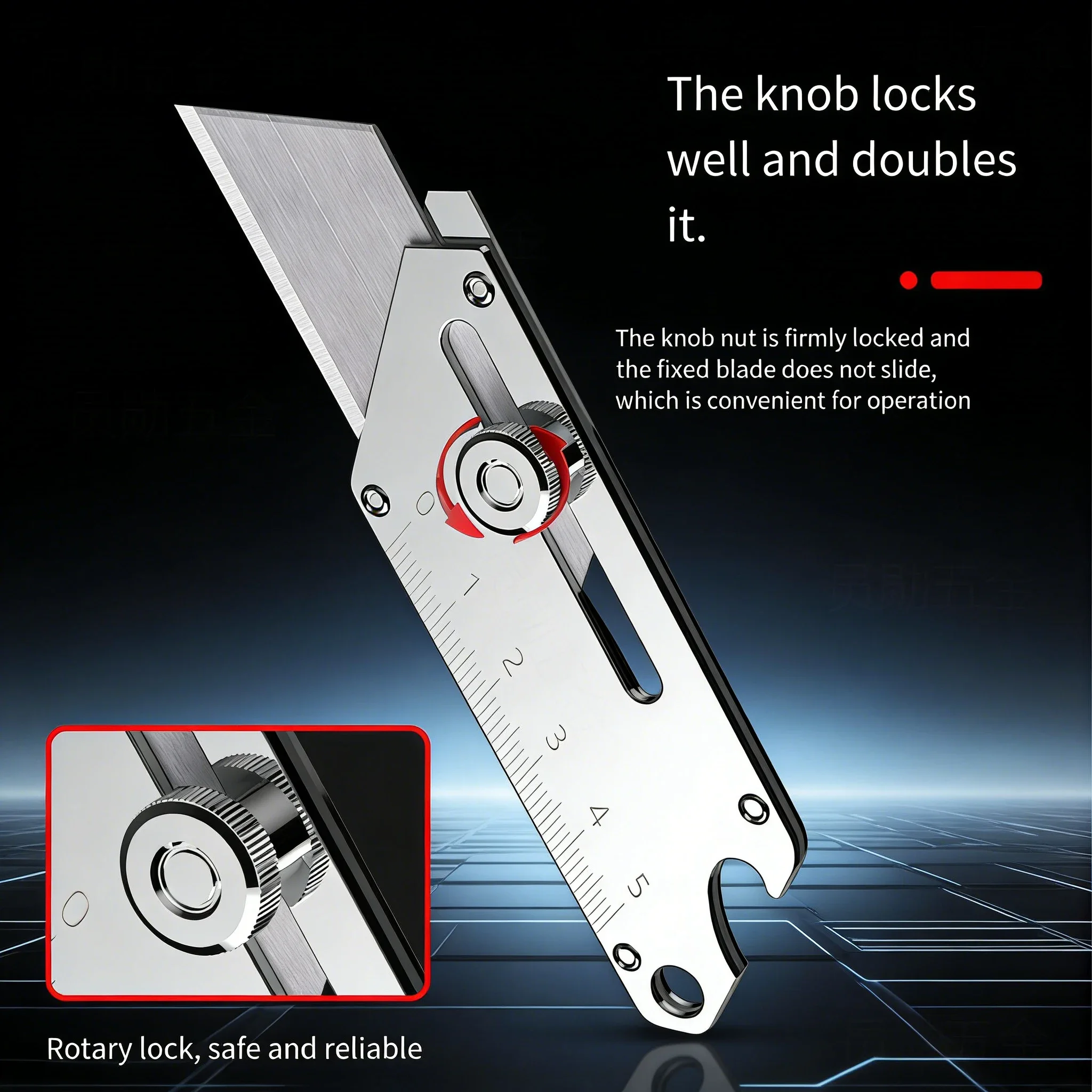 All-Steel Industrial Utility Knife | Heavy Duty Wallpaper & Craft Cutter | Professional Multifunction Tool