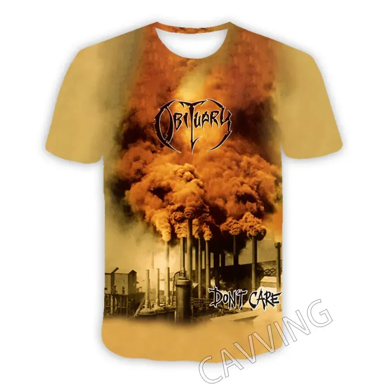 Classic Rock Obituary 3D Print T-shirts Men Women Hip Hop Trend Short Sleeve O-Neck Tee Oversized Y2k Tops Street Men's Clothing view 5