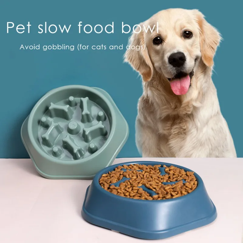 Pet Slow Feeder Dog Bowls Dishes Bloat Stop Puppy Food Water Bowl for Dog Cat Non Slip Slow Eating Puzzle Maze Fun Feeding Bowl