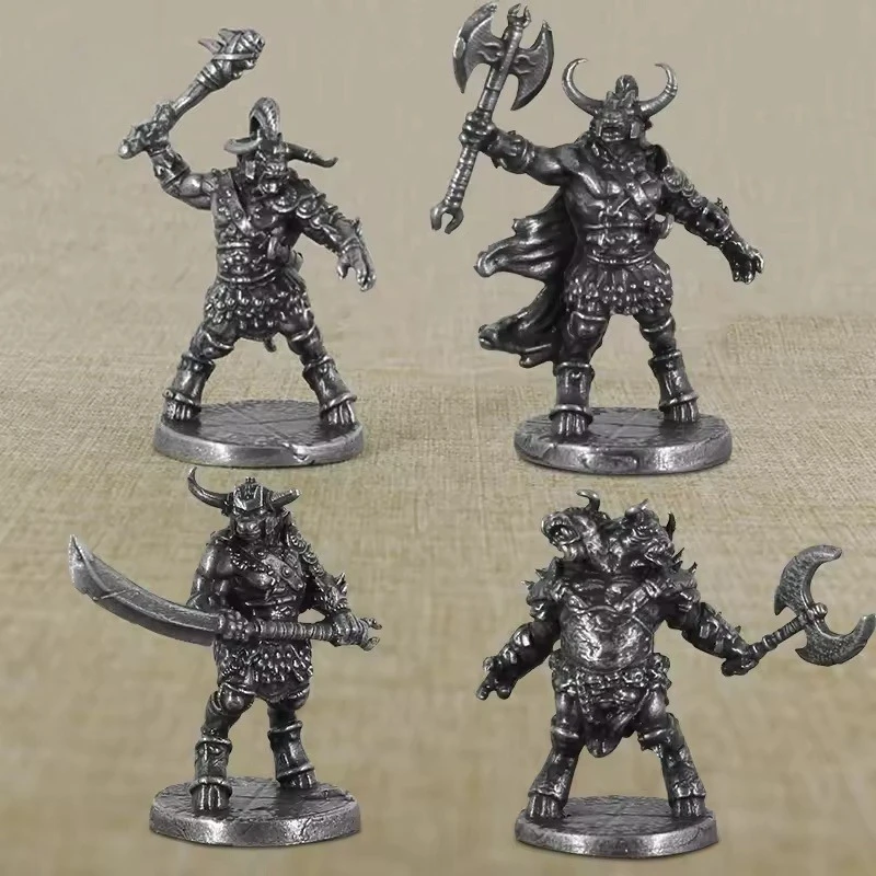 Handmade Craft Minotaur Soldier Ancient Greek Style Mini Figurine Table Game Chess Desktop Decor Collection Ornament
