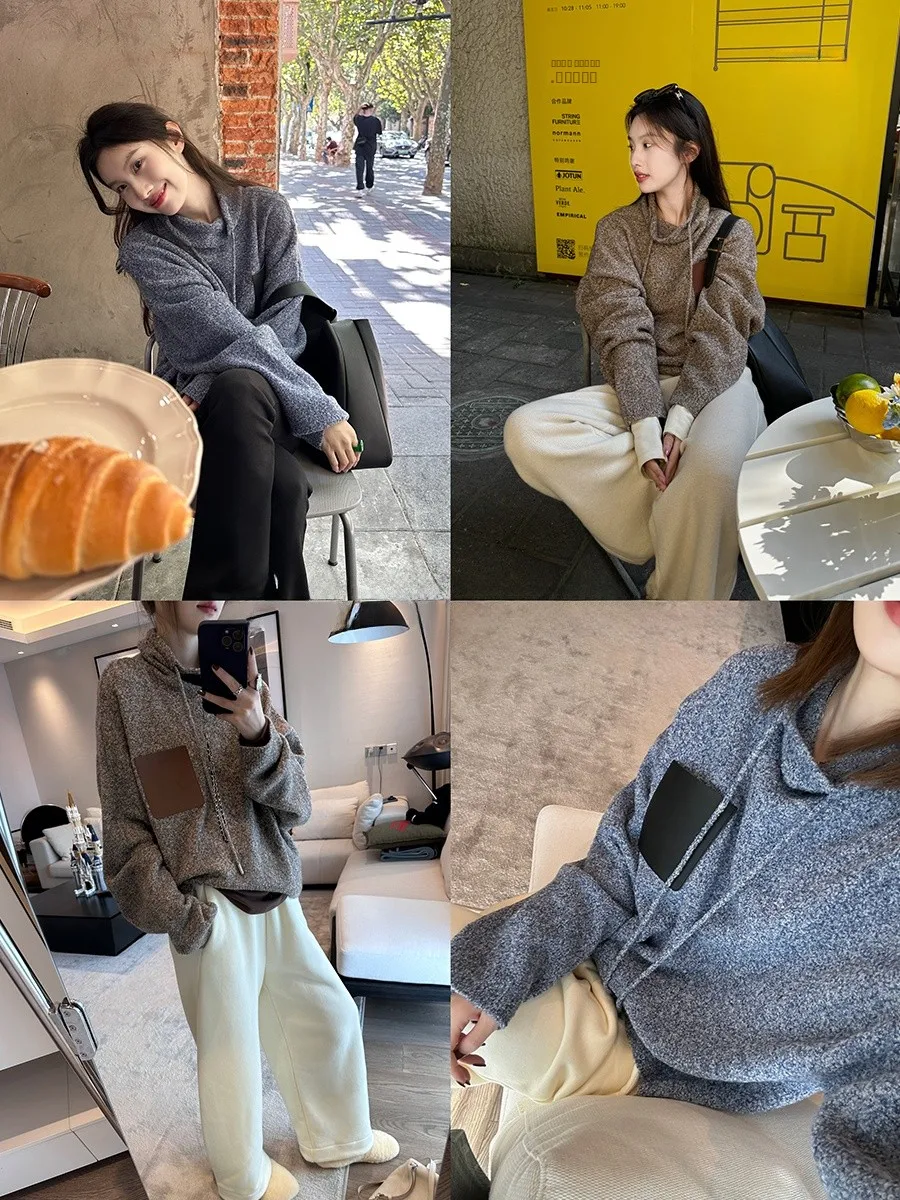 

Ultrine Merino Wool Camere Yarn Tibetan Wool Blend Long Sve round Ne Sweater Warm Thermal Commute Sle Wome...