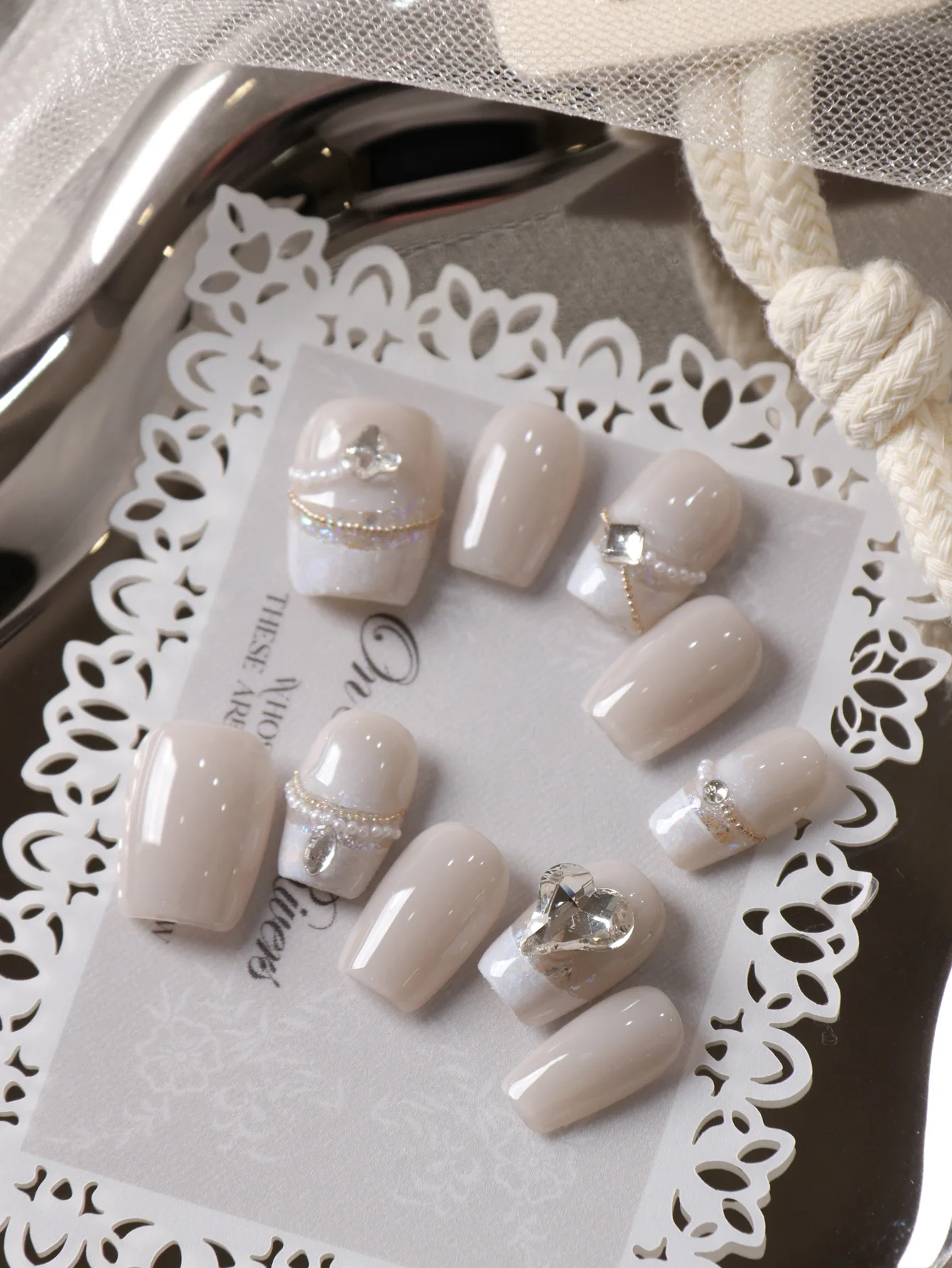 10Pcs Press on Nails Short Whi - Nail Art Fake Nails recension och pris
