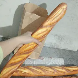 1Pc Artificial Bread Simulation Baguette Model Fake Cake French Long Toast Bread Baking Shop Ornaments Props Festive Party Decor