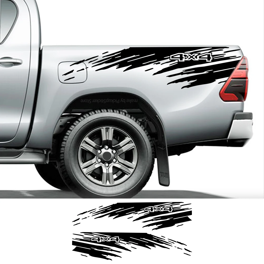 Pickup Bed Mudslinger Style Sticker For Ford F150 Toyota Hiliux Dodge RAM Isuzu Dmax GWM Cannon Car Splash Kit Truck Decor Decal