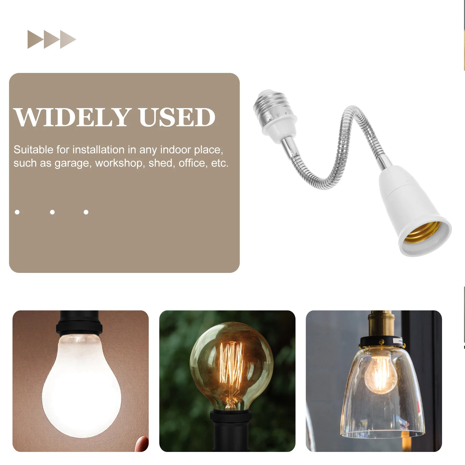 

E27 Flexible Extension Lamp Sockets Adapter Extender Adjustable Angle Converter for LED Bulbs Home Workshop Lighting