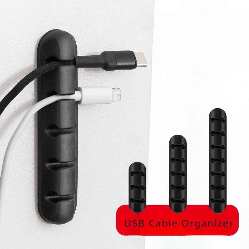 Home Multifunction Silicone USB Cable Organizer Desktop Tidy Management Clips Cable Holder for Mouse Headphone Wire Organizer