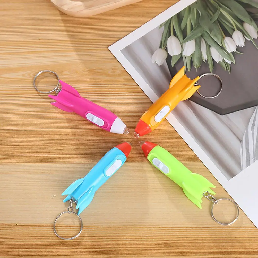 

30 Pcs Mini Flashlights Key Chain Rockets Designed Pendant Multipurpose Keychain Adorable Child