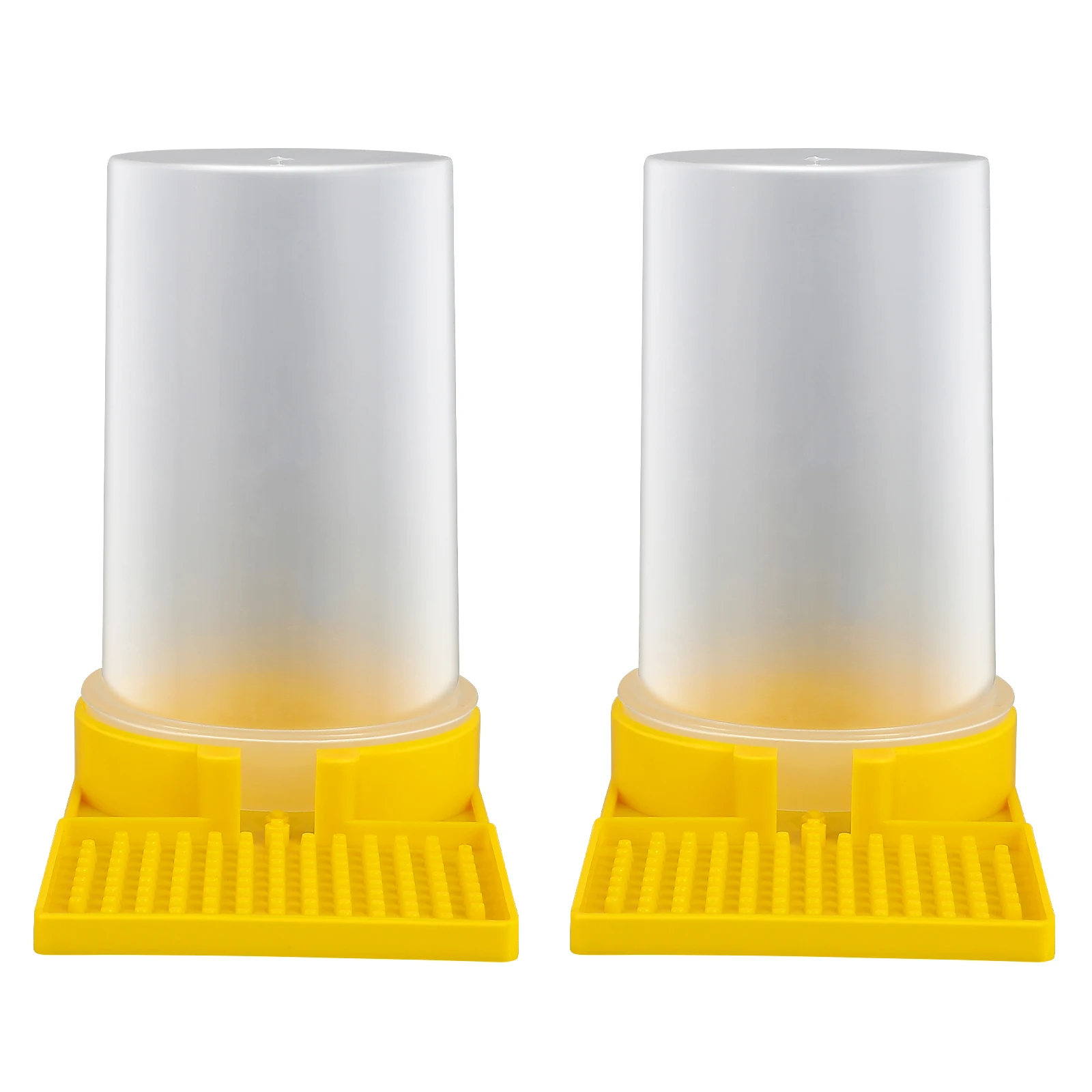 

2pcs Beehive Entrance Feeder 2 Water Dispensers for Bees Plastic Beekeeping Equipment Clear Bottle Healthy Food Grade