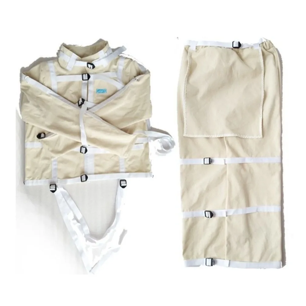 

Plastic buckles soft bondage restraint clothes open crotch restraint clothes full body products fixed