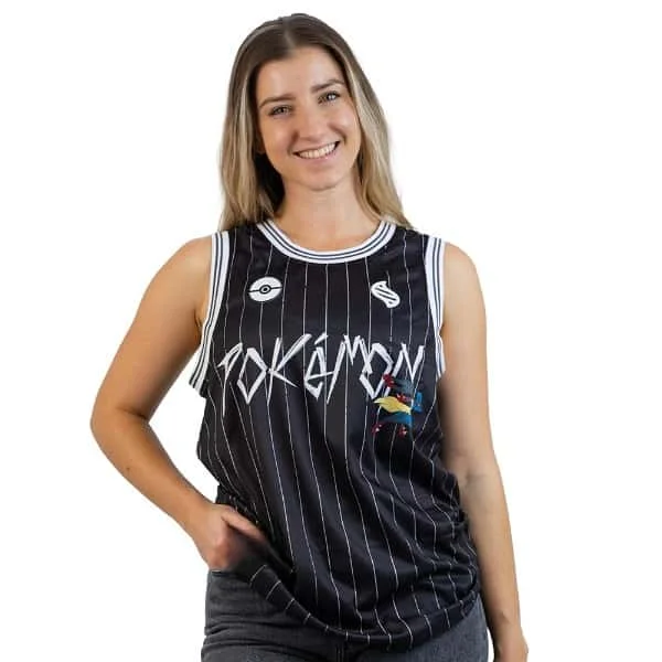 New Pokémon-themed Sleeveless Striped Basketball Vests for Men and Women Featuring A 3D Print of Jigglypuff FamilyMatching、kids