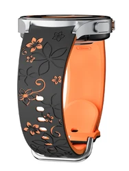 No Gaps Band for Samsung Galaxy Watch 7/5 Pro/4 6 Classic 40 44mm Engraved Silicone Sport Bracelet correa Galaxy Watch 7 Straps