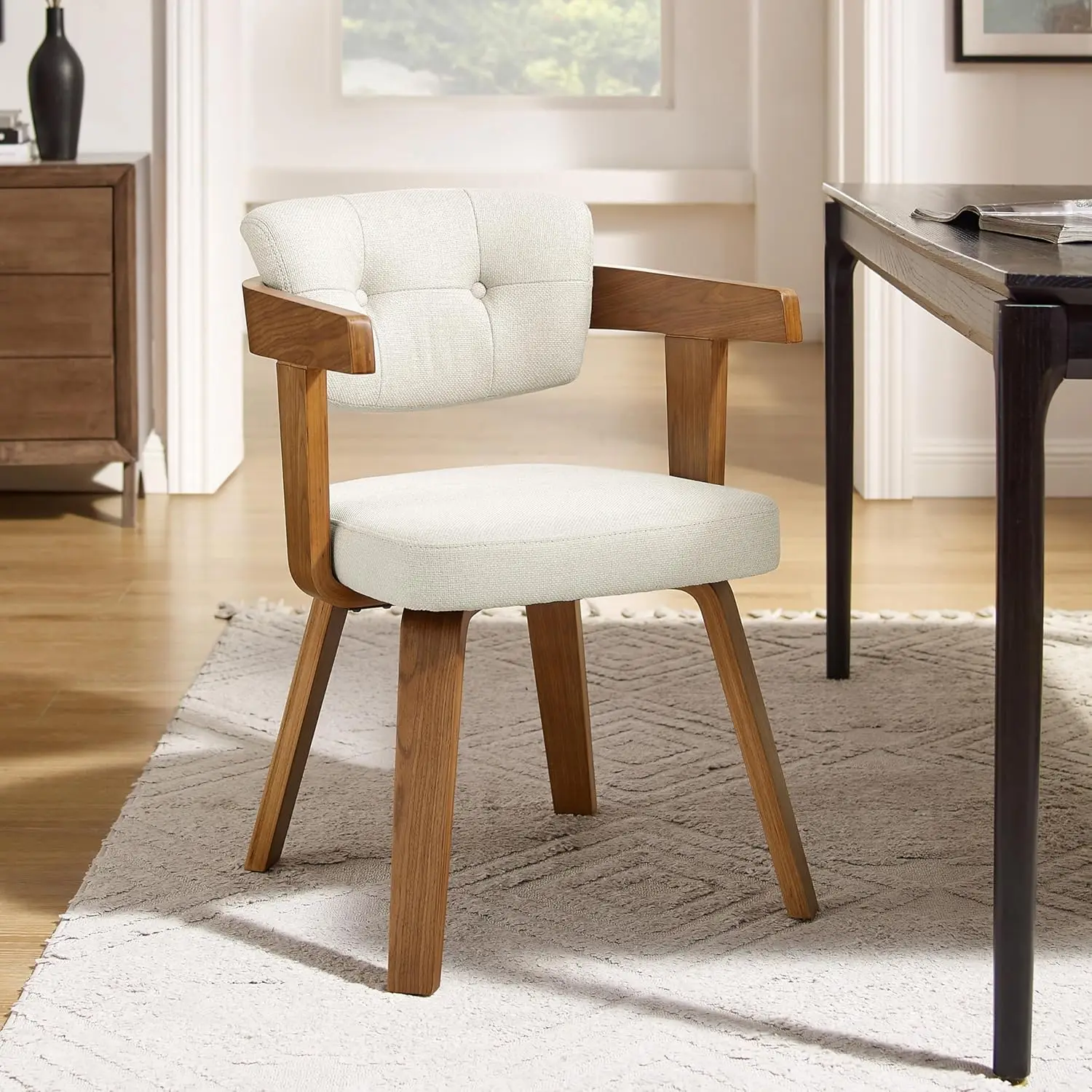 360° Swivel Accent Armchair White Fabric Home Office Lounge, Customized