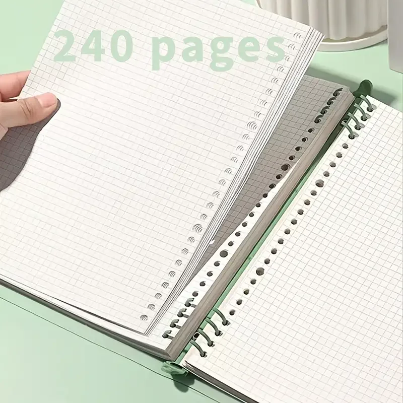 240 Pages Diary A5 Transparent Soft Cover Loose Leaf Checkered Book School Notebooks Notebook Notepad Writing Pads Office
