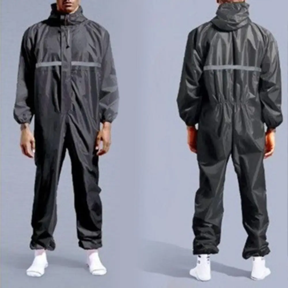 Work Raincoat Unisex One piece Coveralls Uniform Waterproof Poncho Hooded Raincoat Jumpsuit Thicken Rainwear Work Protection