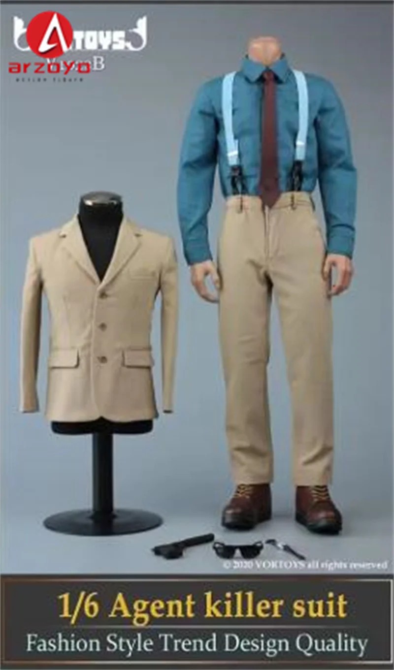 在庫あり VORTOYS V1023 1/6 スケールエージェントキラースーツセット洋風服モデルフィット 12 ''BD001 男性兵士アクションフィギュアボディ