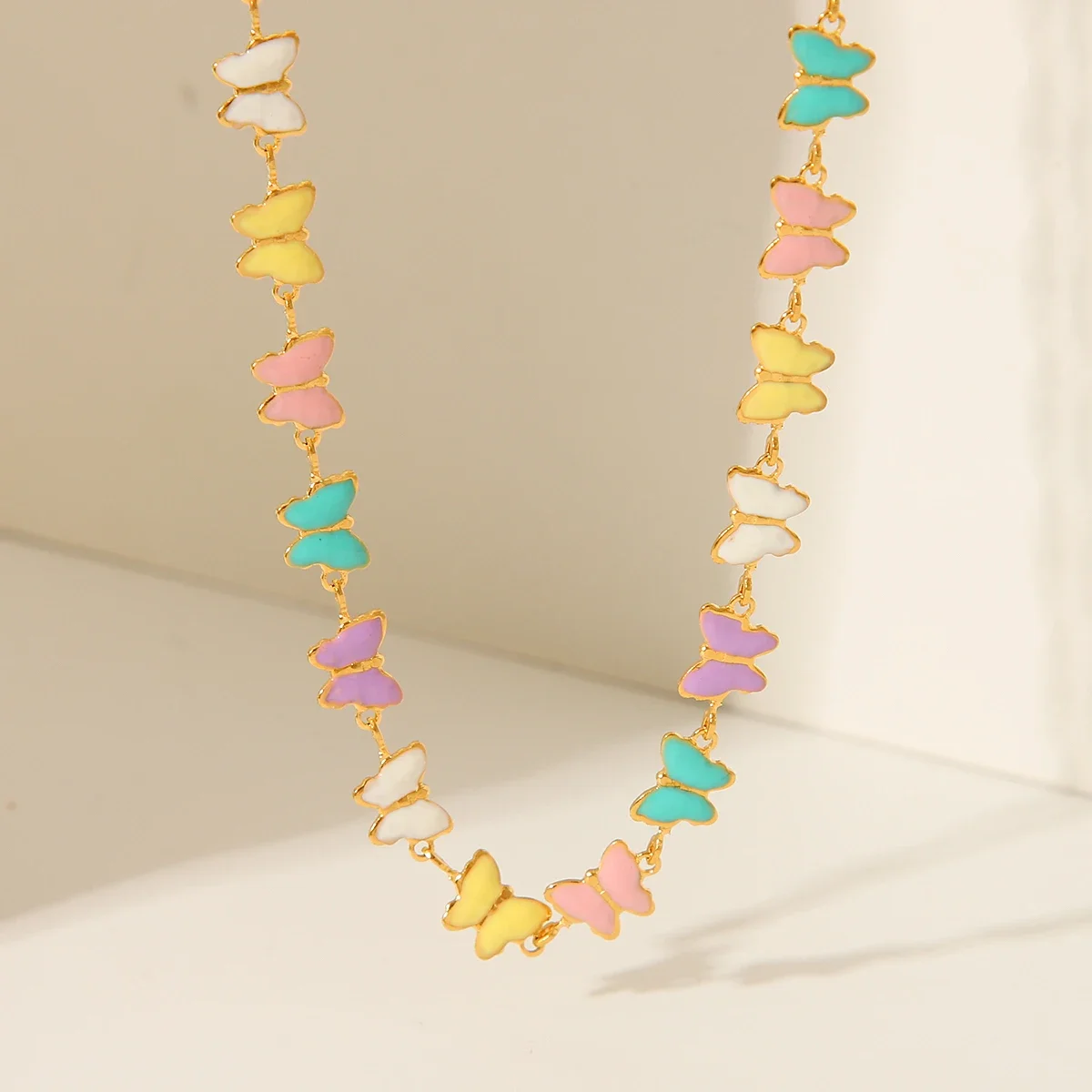 

Stainless Steel Jewelry Set Metal Geometric Chain Oil Drop Necklace Bracelet Fashion Waterproof Exquisite Jewelry Wom