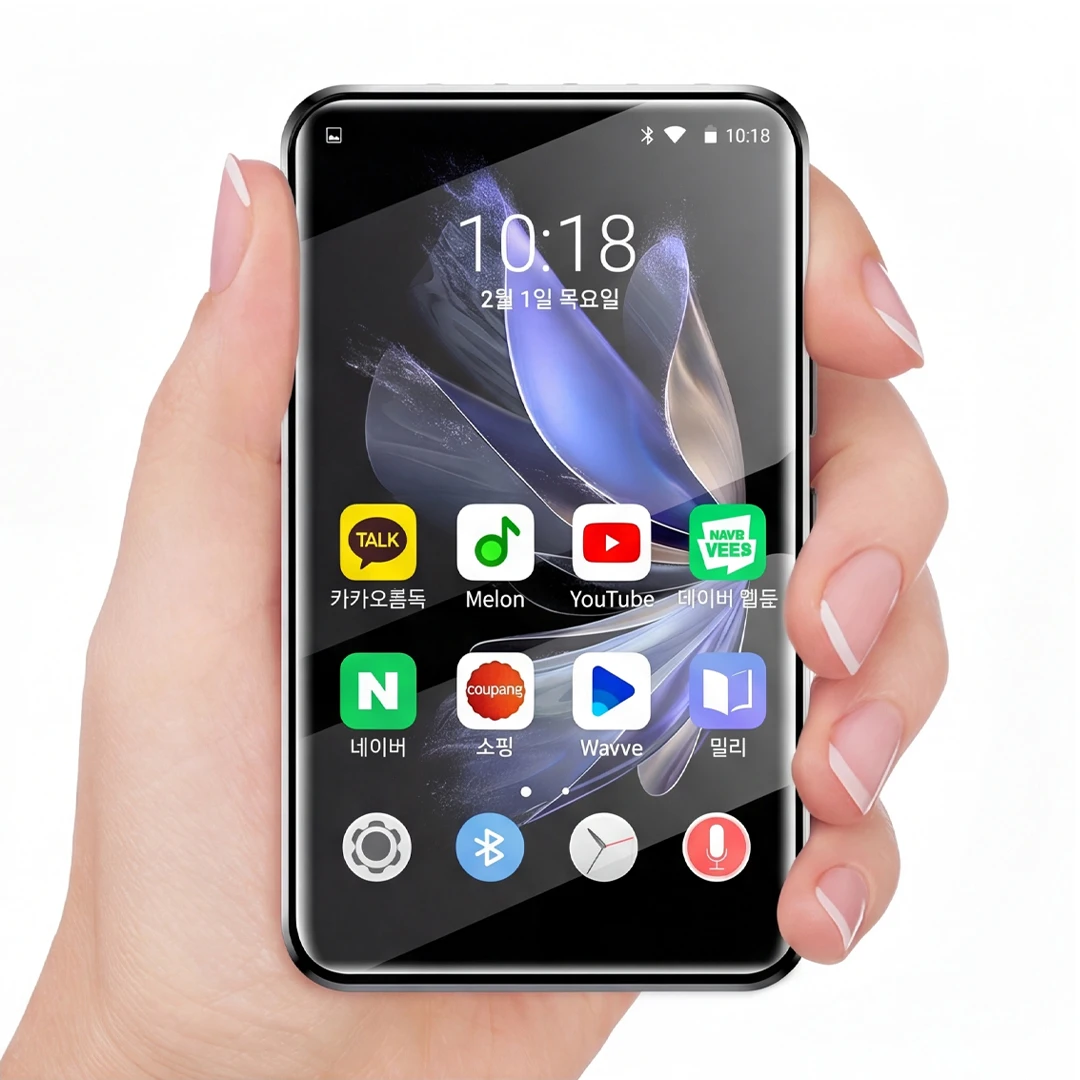 【2026】Reproductor MP3 Android 10 de 4 Pulgadas - Transmisión Wifi, Bluetooth 5.0, Playstore+Bugs/Melon, Video 1080P, FLAC sin Pérdidas, Batería de 2000 mAh 18 Horas, 8 Núcleos 4 GB RAM, 32 GB + Tarjeta de Expansión de hasta 256 GB, Música