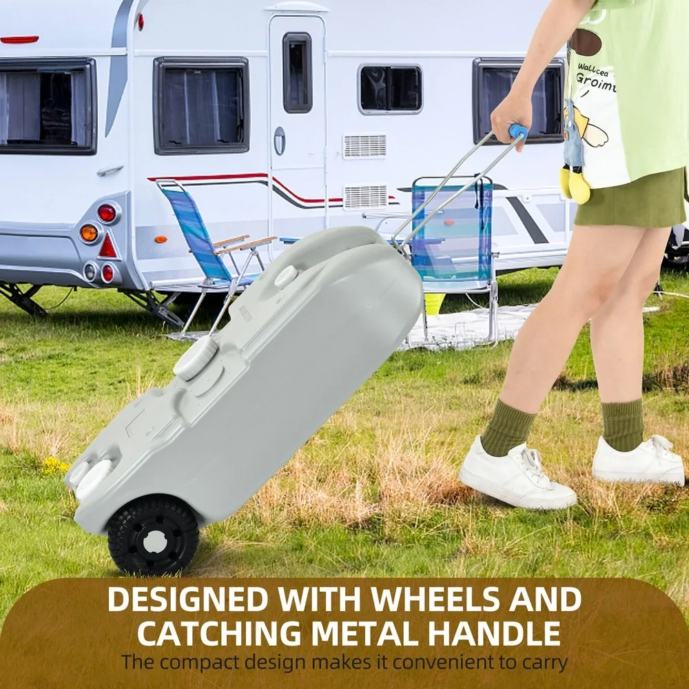 Tanque de água portátil de 10,6 galões (40L) com alça de porta de enchimento de rodas para campista