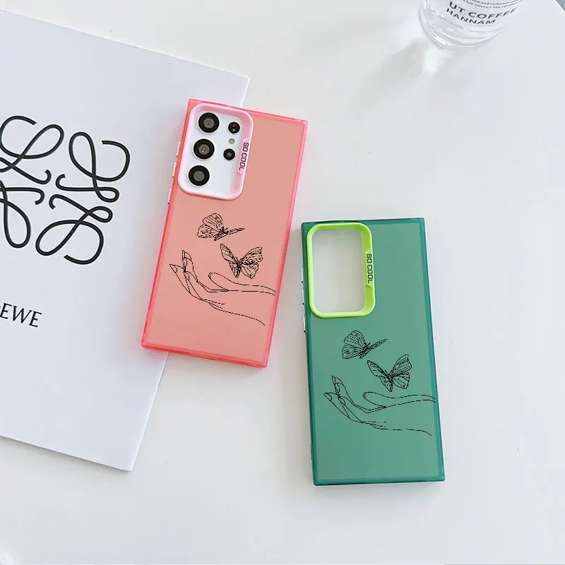 Fasion Luxury Phone Case for Xiaomi 11 LITE 12T 13T POCO C50 C51 F4 X3 X5 M3 NFC PRO 5G Soft Cover Coque Butterfly Sketch