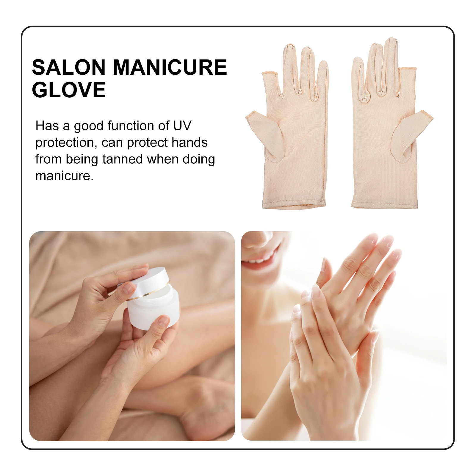 

1Pair Uv Shield Gloves Manicure Supply Anti-Uv Cloth Manicure Gloves High Elasticity Breathable Comfortable Skin Protective Nail