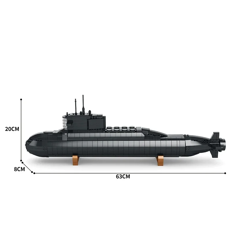 1498PCS Military Large Strategic Nuclear Submarine Building Blocks Warship Arms Model Bricks Sets Kids DIY Toys Holiday Gifts