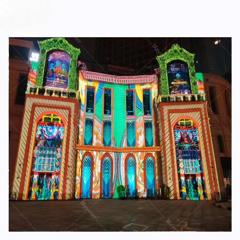 M-OT001 House 3D Projection Mapping, Advertising Building Projection Mapping, 3d Projection Mapping on Building