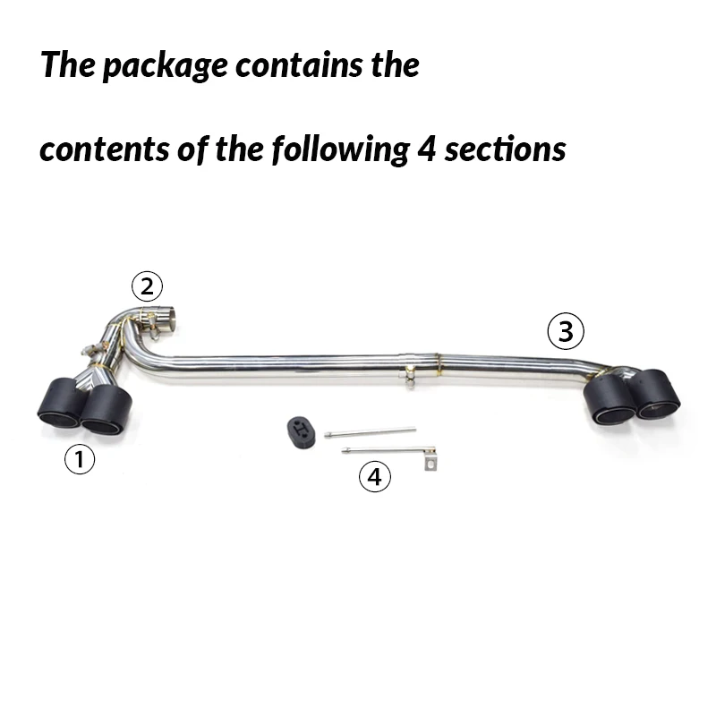 Single to Quad Exhaust Tip Upgrade For BMW X3 F25 Petrol 2010-2014 Stainless Steel Muffler Tailpipe view 3