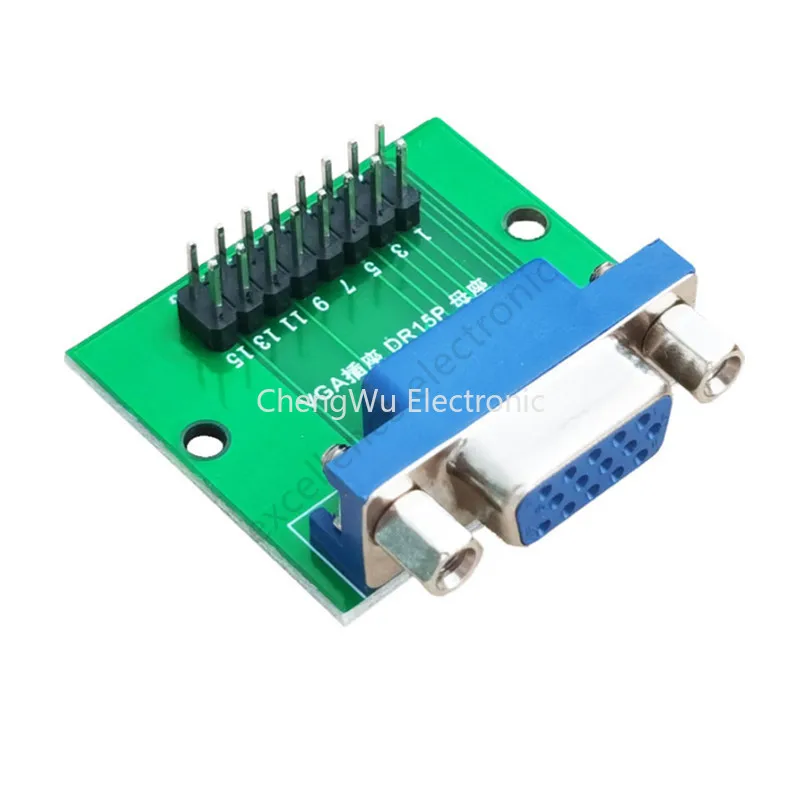 1pcs DB15 HDR15 DR15 To Dip 2.54mm Interface Test Board Blue VGA Female Socket Adapter Conversion Board