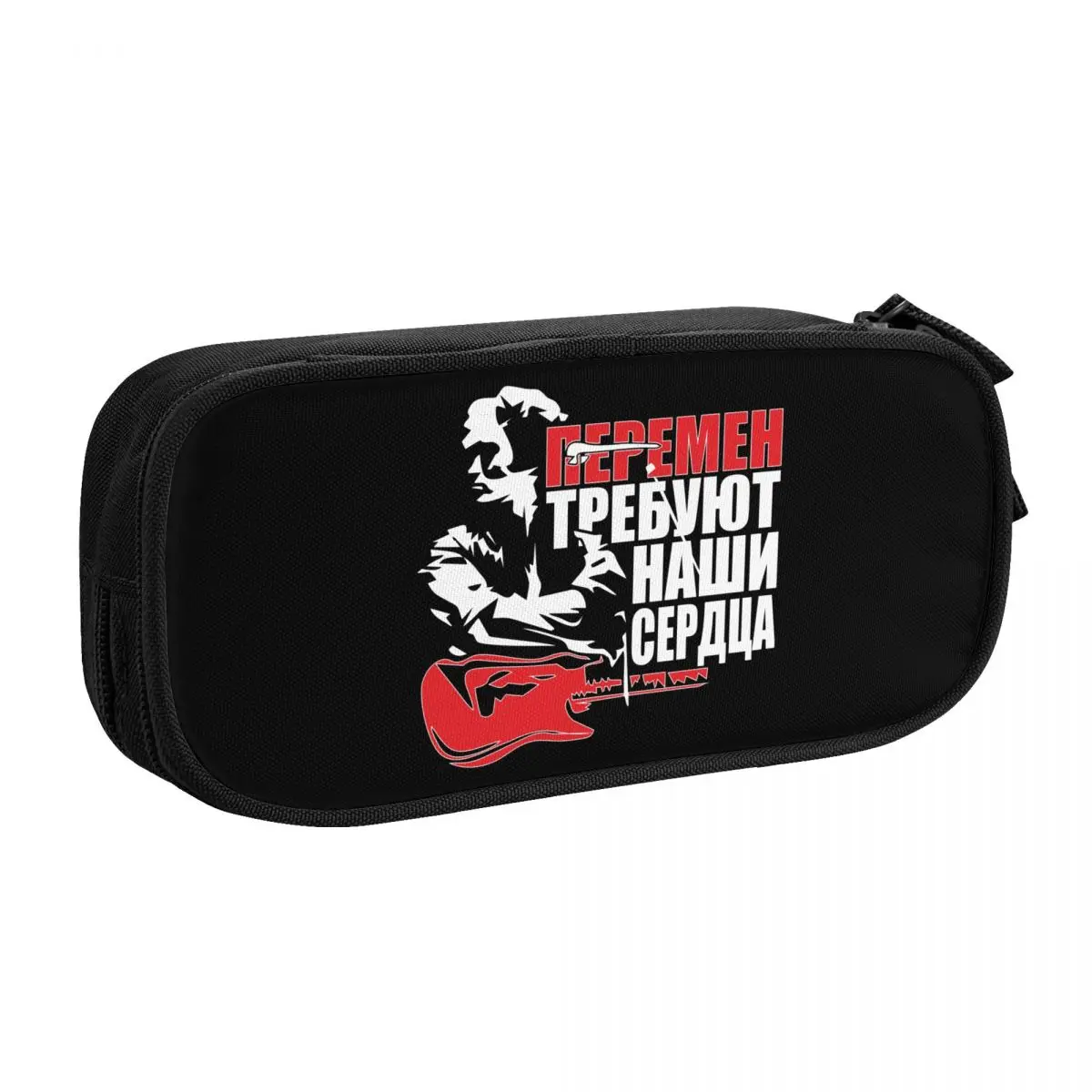 Custom Viktor Tsoi Kino Cute Pencil Cases Boy Girl Large Capacity Russian Rock Band Legend Pencil Bag Student School