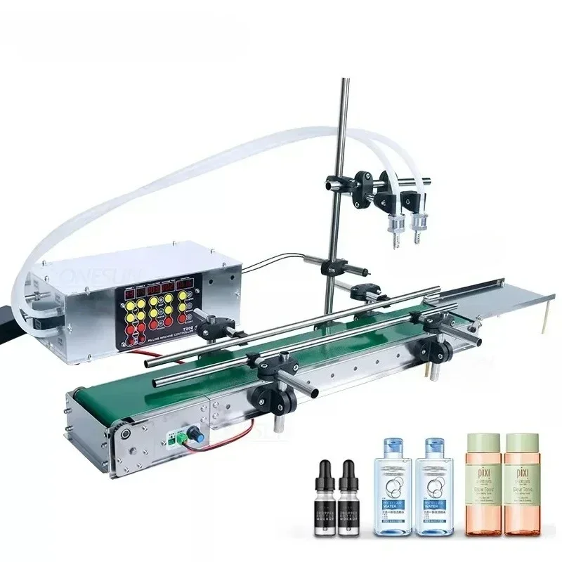 

Small Automatic Liquid Filling Machine with 2 Nozzles for Beverage Juice Perfumer Bottle Vial Water Essential Oils Filling