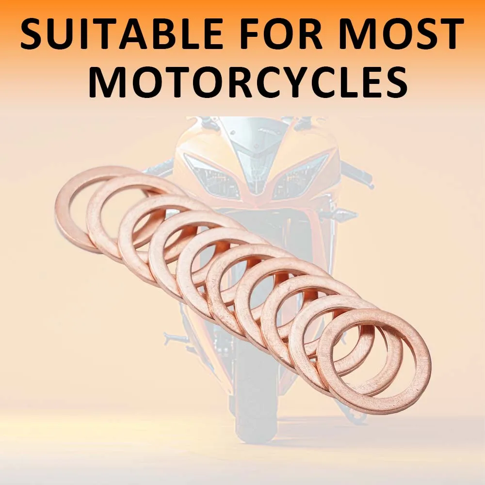 

10X 20X M10 10mm Motorcycle Braided Clutch Brake Hose Banjo Seal Copper Crush Washer Motorcycle Hose Washers Accessories Tools