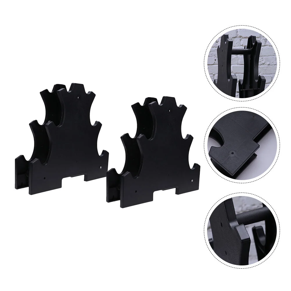 2 Pcs Electroplating Dumbbell Rack Storage Stands for Dumbbells Bracket Abs Holders Fitness