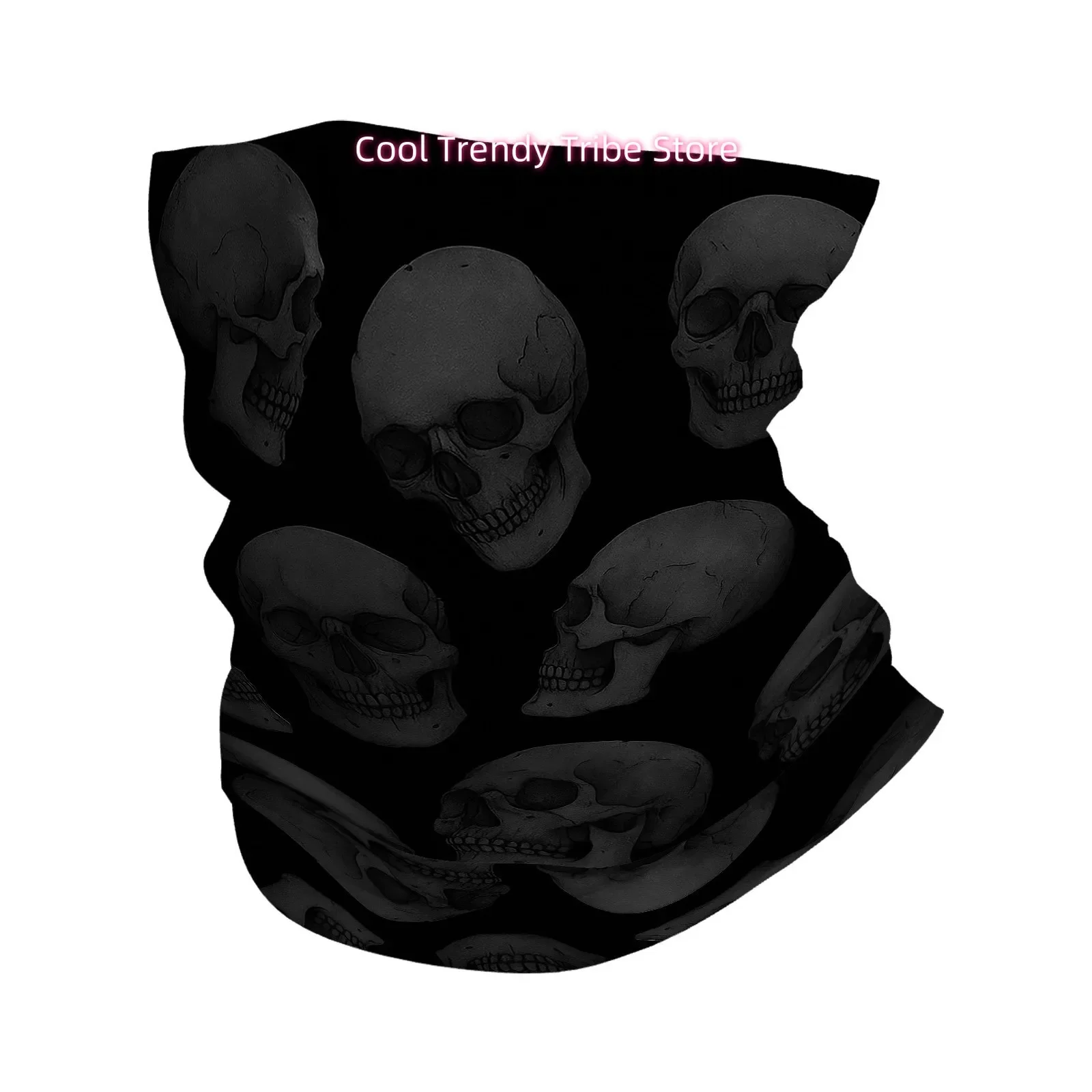 1pc Skull Pattern And Scarf Printed Scarf - Breathable Elastic Face Mask, Suitable for Outdoor Activities And Casual Wear, Multi