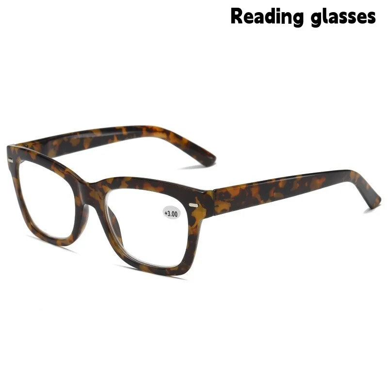 European and American Style Large Frame Square Reading Glasses for Men and Women, Middle-Aged and Elderly People